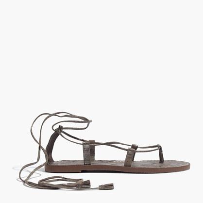 Madewell The Boardwalk Lace-up Sandal In Metallic