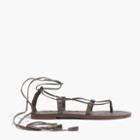 Madewell The Boardwalk Lace-up Sandal In Metallic