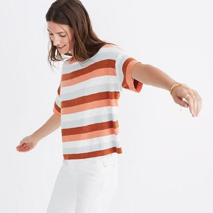 Madewell Boxy Sweater Tee In Maggie Stripe