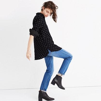 Madewell Oversized Ex-boyfriend Shirt In Zigzag Ikat