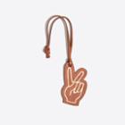 Madewell Leather Peace Sign Bag Tag
