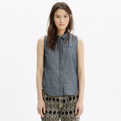 Madewell Sleeveless Chambray Shirt