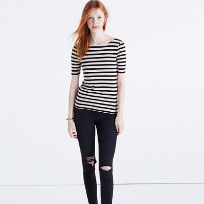 Madewell Chorus Scoop-back Tee In Stripe
