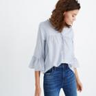 Madewell Veranda Bell-sleeve Shirt In Stripe