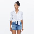 Madewell White Tie-front Shirt