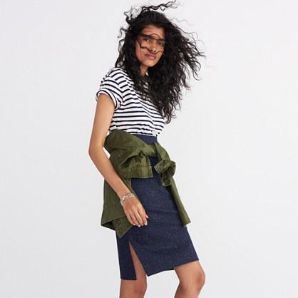 Madewell Column Side-slit Skirt In Speckle