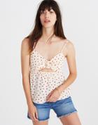 Madewell Tie-front Keyhole Cami Top In Fresh Strawberries
