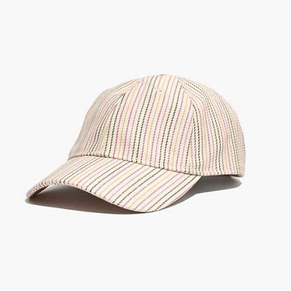 Madewell Baseball Cap In Pink Multistripe