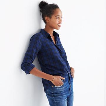 Madewell Wrap-front Shirt In Arion Plaid