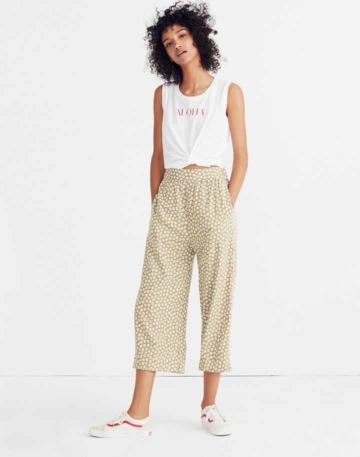 Madewell Huston Pull-on Crop Pants In Mini Daisy