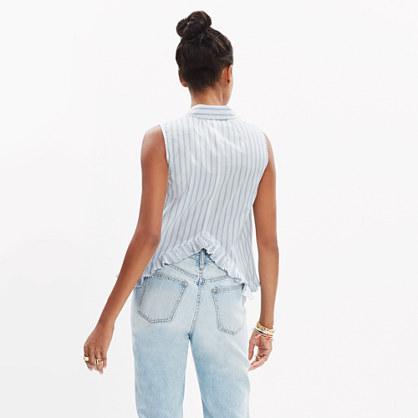 Madewell Pagoda Crop Shirt In Stripe