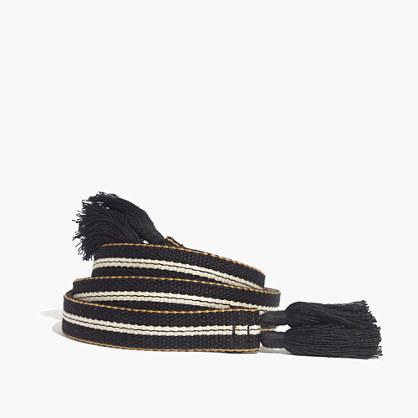 Madewell Striped Tassel Sash Belt