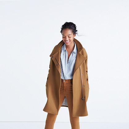 Madewell City Grid Coat In Burnished Cedar
