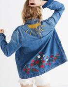 Madewell Strawberry Embroidered Workwear Jacket