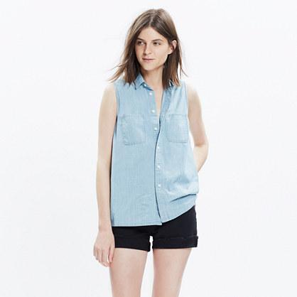 Madewell Chambray Sleeveless Shirt