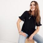 Madewell Silk Studio Ruffle-hem Top