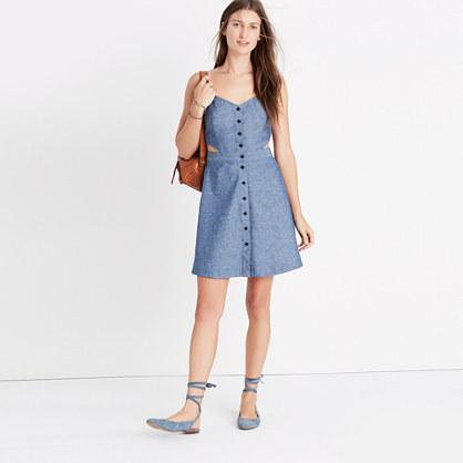 Madewell Chambray Cutout Cami Mini Dress