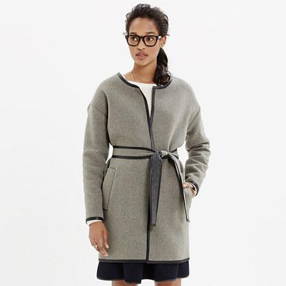 Madewell Leather-tipped Wrap Coat
