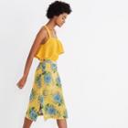 Madewell Silk Side-button Skirt In Painted Blooms