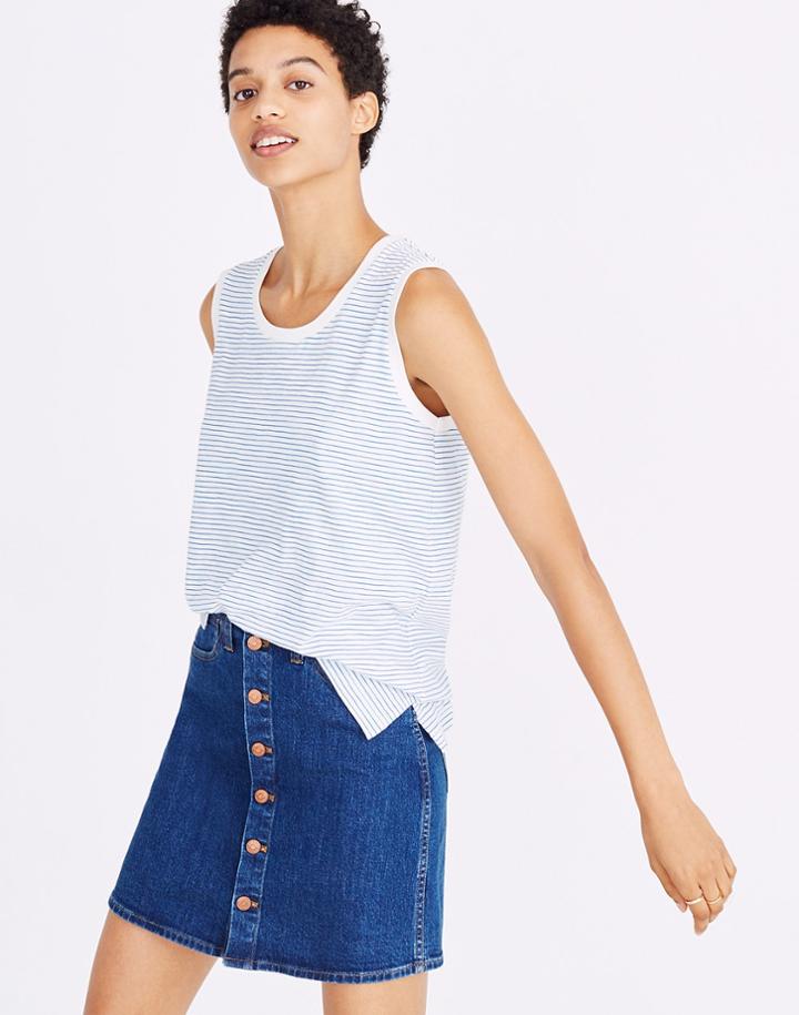Madewell Whisper Cotton Crewneck Muscle Tank In Murphy Stripe