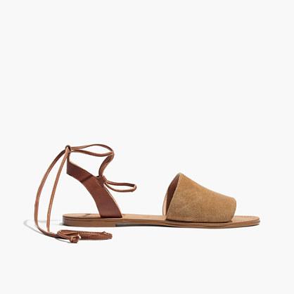 Madewell The Rena Lace-up Sandal In Suede