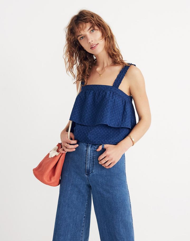 Madewell Indigo Ruffle-strap Tier Top
