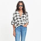 Madewell Courier Drape-front Shirt In Check