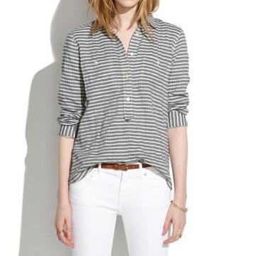 Madewell Market Popover In Crinkle Stripe