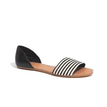 Madewell The Thea Sandal In Ticking Stripe