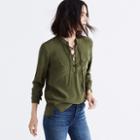 Madewell Silk Lace-up Shirt