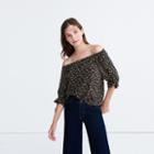 Madewell Silk Off-the-shoulder Top In Falling Leaves
