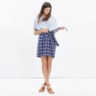 Madewell Plaid Tie-front Skirt