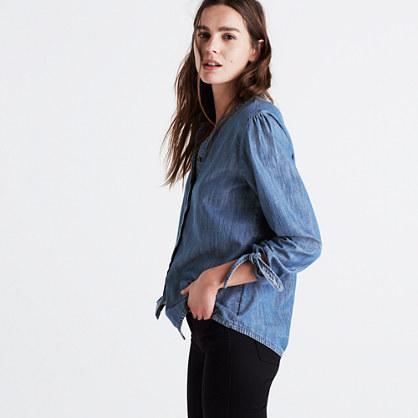 Madewell Denim Tie-sleeve Shirt
