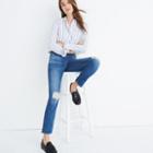 Madewell Slim Straight Jeans: Knee-rip Edition