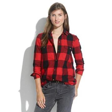 Madewell Flannel Tomboy Workshirt In Check