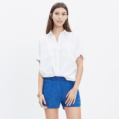 Madewell Pull-on Shorts In Indigo Linen