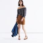 Madewell Suede Zip Mini Skirt