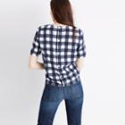 Madewell Plaid Button-back Tie Tee