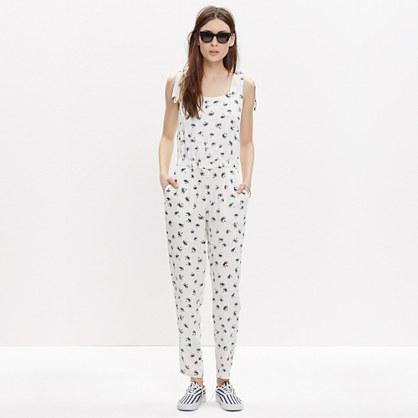Madewell Summer Shoulder-tie Jumpsuit In Palm Tree