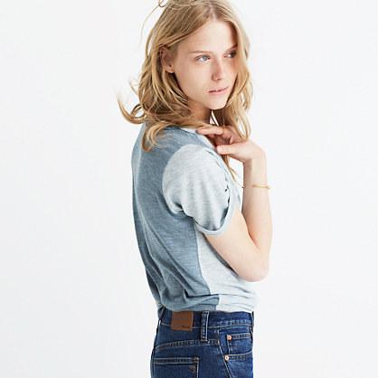 Madewell Anthem Scoop Elbow-sleeve Tee In Colorblock