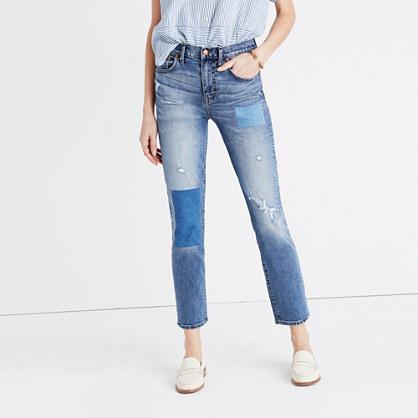 Madewell Cruiser Straight Crop Jeans: Patched-up Edition