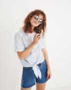 Madewell Button-back Tie Tee In Gingham Check