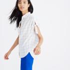 Madewell Central Tie-sleeve Shirt In Windowpane