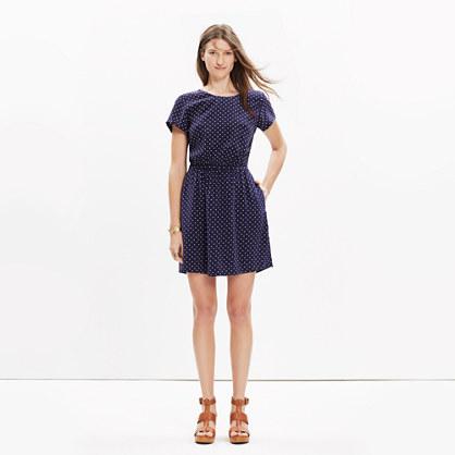 Madewell Silk Cross-back Dress In Dots & Stars