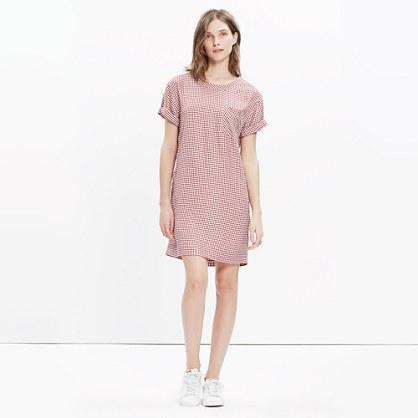 Madewell Filmscore Short-sleeve Dress In Gingham Check