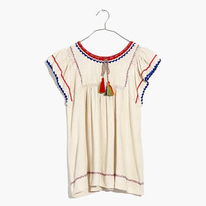 Madewell Ulla Johnson&trade; Silk Katya Peasant Top