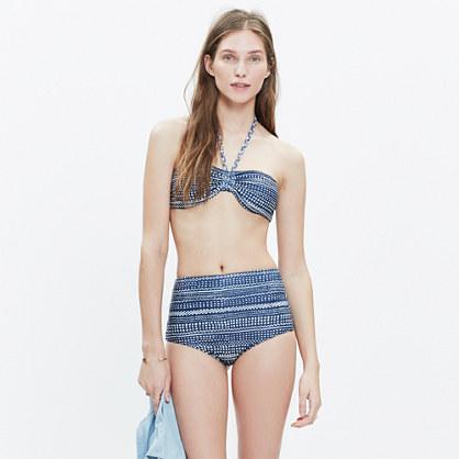 Madewell Mara Hoffman® Reversible Braided Bandeau Bikini Top In Peacock Stripe