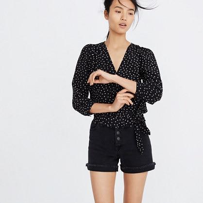 Madewell Silk Wrap Top In Star Scatter