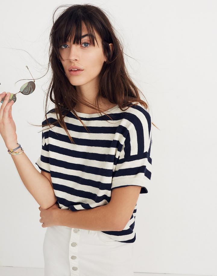Madewell Boxy Sweater Tee In Kelley Stripe