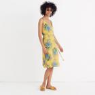 Madewell Silk Wrap Dress In Painted Blooms
